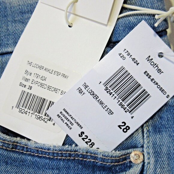 Mother The Looker Ankle Step Fray in Exposed Secret Sister Skinny Jeans 28 - Picture 3 of 11
